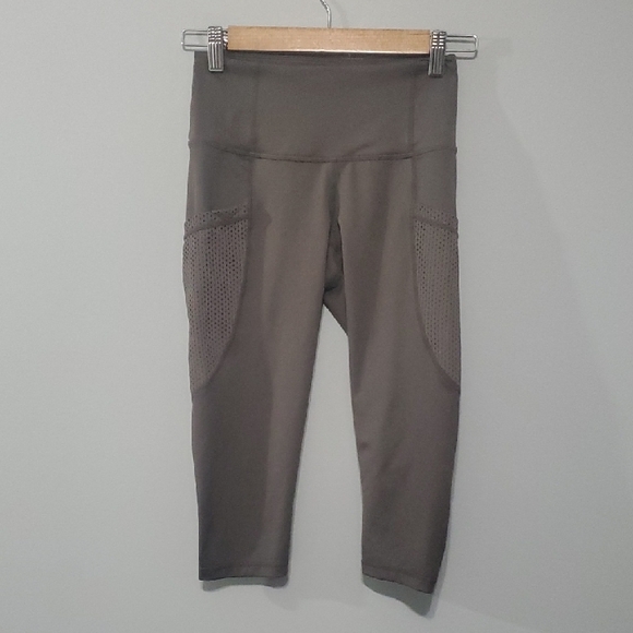 Zella Pants Womens Size Xs X-small Brown Three-quarter 3/4 Leggings Stretchy - Picture 1 of 12